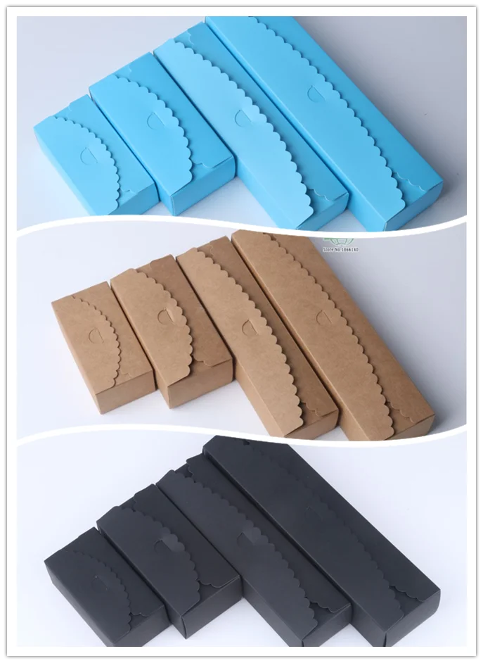 

Brown Blue Black Kraft paper Box Cookie cake Packaging Box Candy Biscuit Chocolate Paper Carton cardboard gift box 100pcs/lot