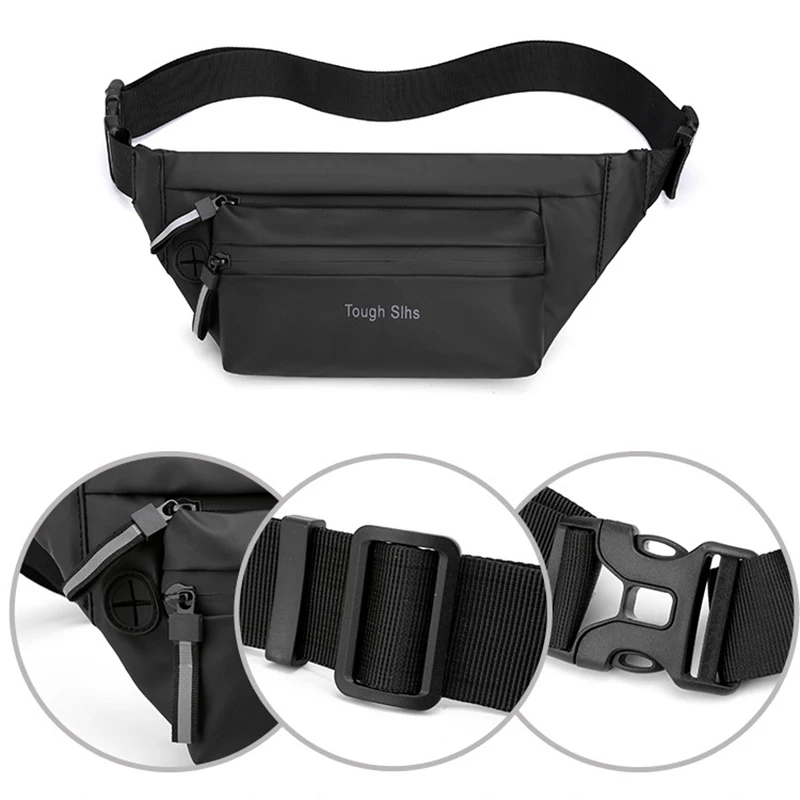 

YoReAi 2021 New Chest Nylon Bags Business Waist Packs Anti Theft Portable Men Male Bag With Earphone Hole Belt Crossbody Pouch