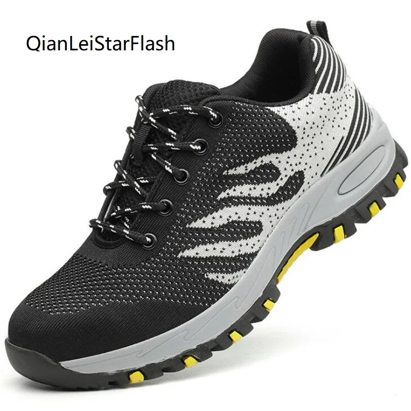 

Мужчины Toe 2019 стальное Лето туфли на весну и осень модная повседневная проколов безопасная обувь Мужская дышащая светильник Промышленный о...