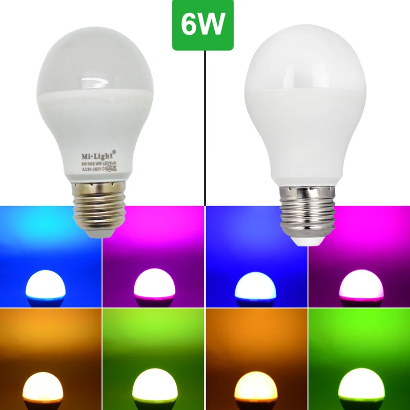 Ми свет с регулируемой яркостью светодиодные лампы 4 Вт 5 6 9 E27 MR16 GU10 RGBW rgbww Лампы