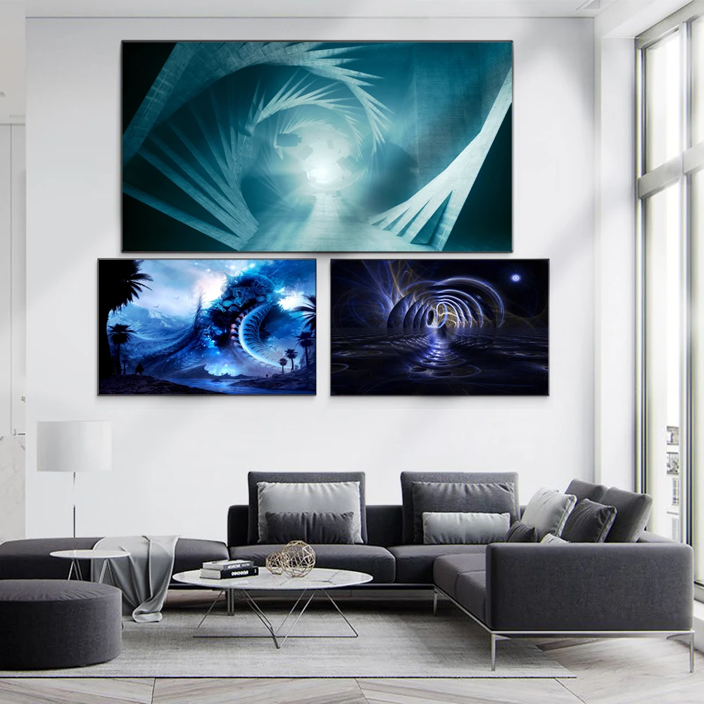 

Abstract oil painting Blue Star art canvas painting living room corridor office study home decoration mural
