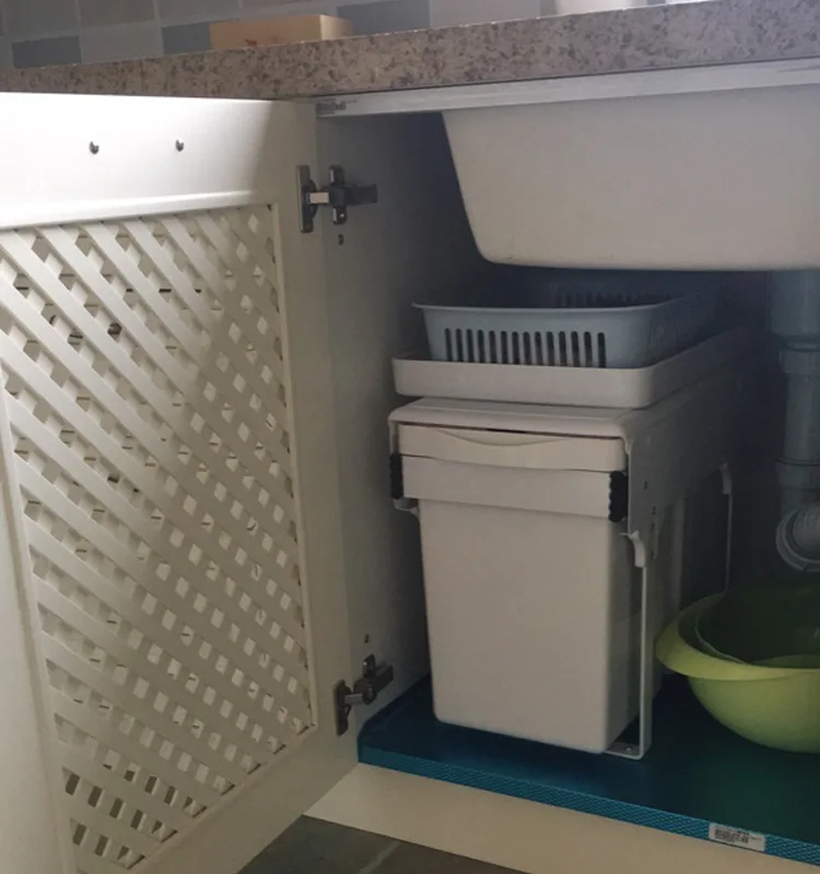 Выдвижная мусорная корзина кухонная Скрытая Встроенная раковина