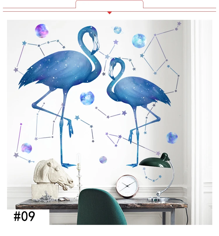 Flamingo Queen Wall Stickers Home Decor Living Room Bedroom Kids Girls Room Nursery Decoration Art Murals Baseboard Vinyl Decals