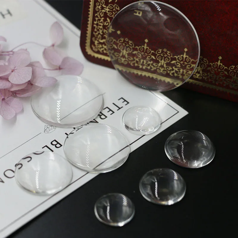 100 пакет прозрачный Стекло выпуклые кабошоны крышка фурнитурой из серии