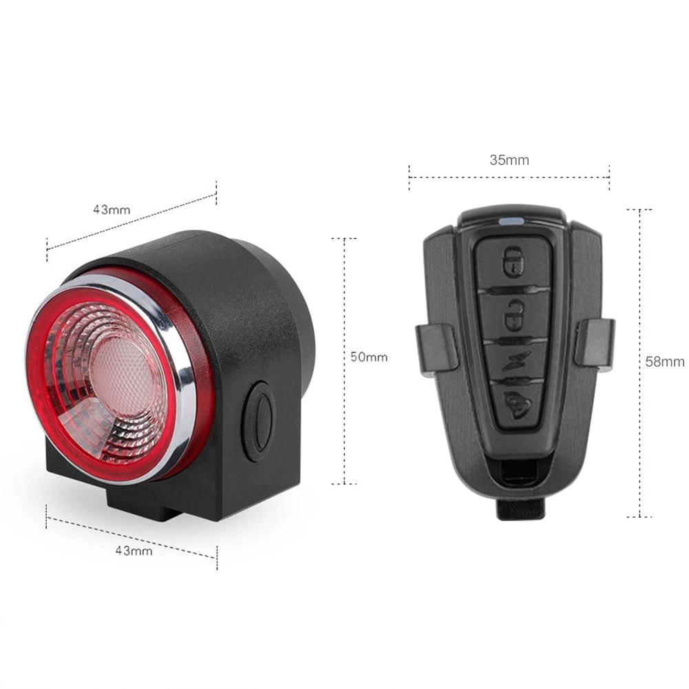 

3 in 1 Waterproof COB LED Bike Smart Remote Control Taillight Set with Horn