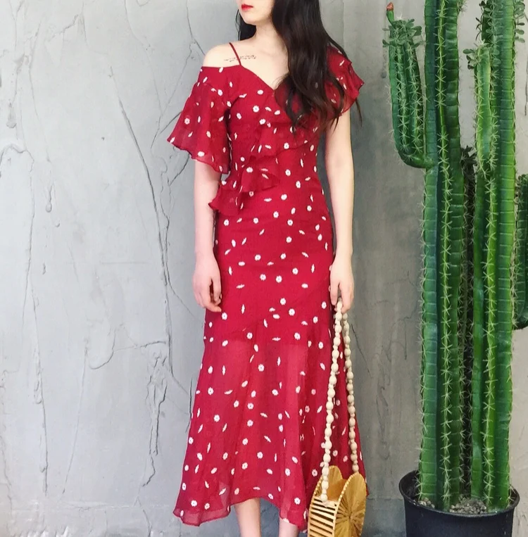 Женское летнее платье-туника Пляжное платье на одно плечо с цветочным принтом и