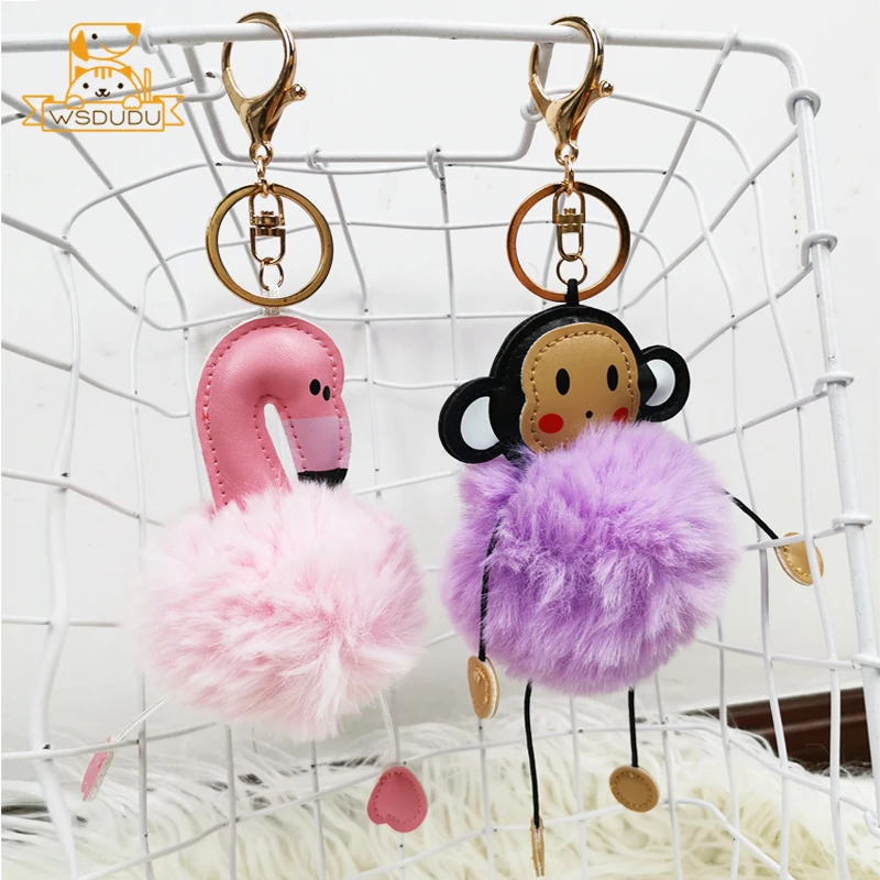 Милый мультяшный брелок с животными заячьими ушками единорогом обезьяной