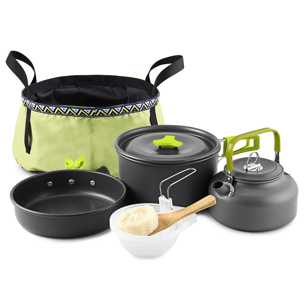Набор посуды для кемпинга на открытом воздухе 10 шт. набор кастрюль приготовления