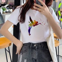 women casual white tops casual t shirt oversized fairy lolita printed summer aesthetic t shirt short sleeve graphic tees women