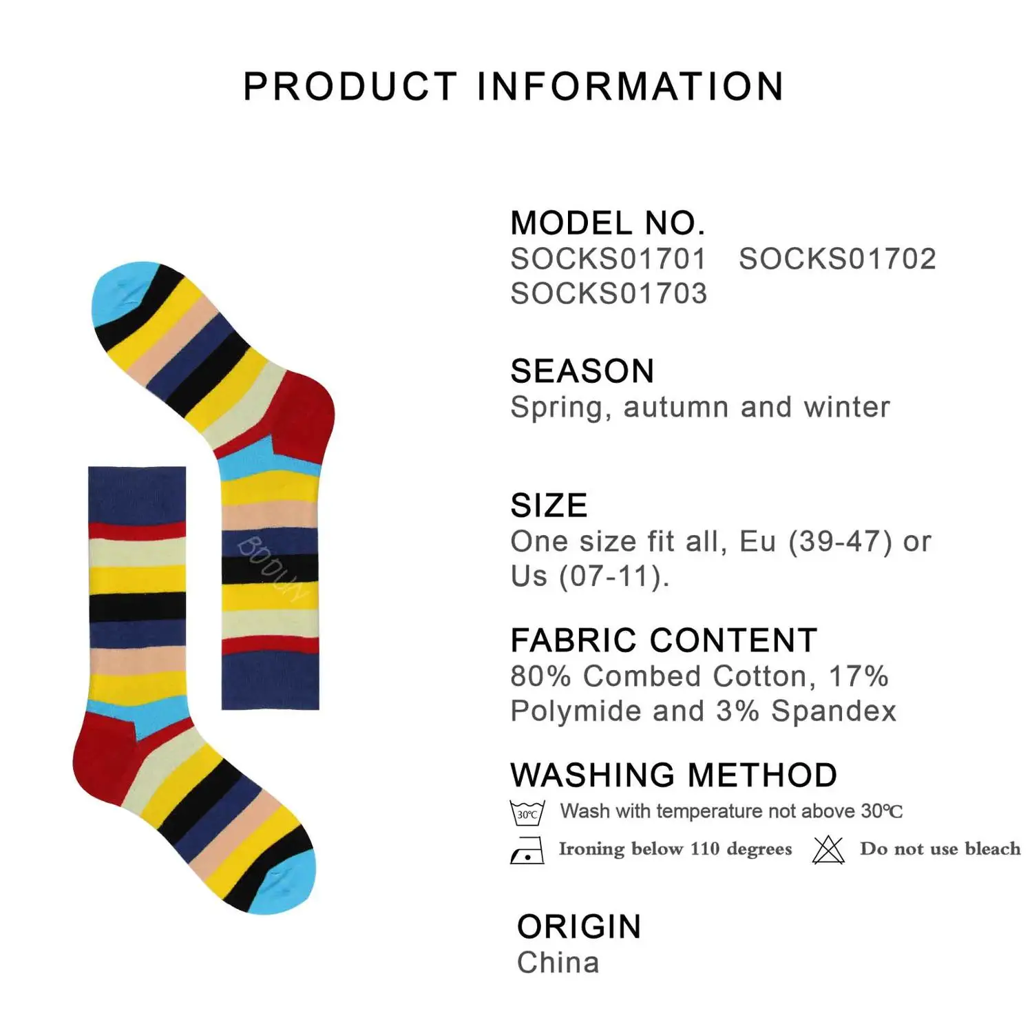 2019Men's хлопковые чулки хип хоп эффект Повседневная мода смешной стиль полосатый