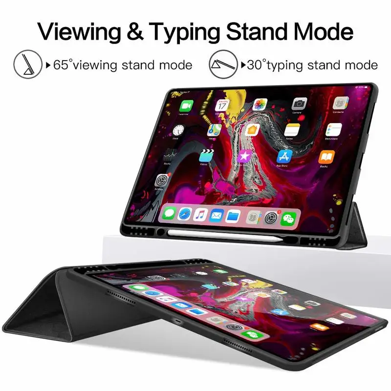 Магнитный чехол для нового iPad Pro 12 9 2018 Apple Pencil Holder тонкий смарт с подставкой из