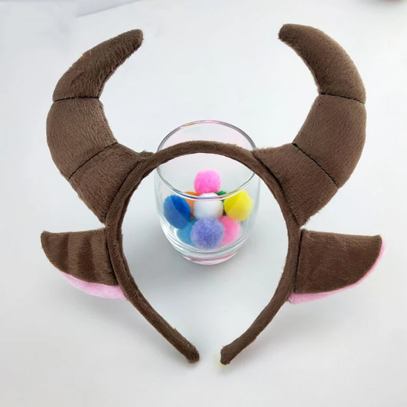

Child Adults Cow Milk Horn Ear Headband Animal Cosplay Costume Hair Band Birthday Party Props Gift wedding baby shower