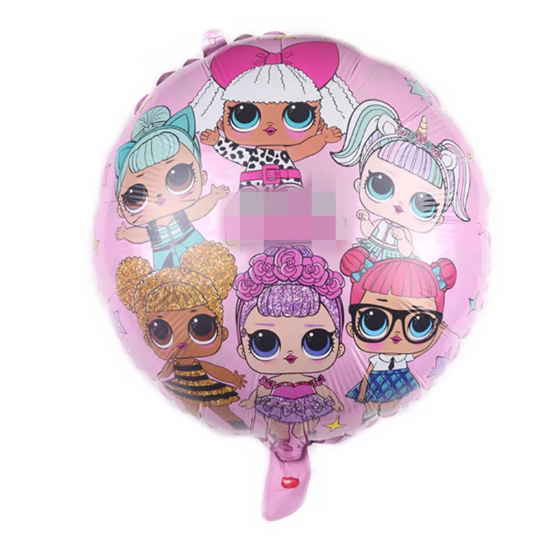 18inch 6 person pink День рождения кукла-сюрприз воздушный шар рождественские украшения игра награда с изображением мультипликационных персонажей для детей милые плюшевые игрушки куклы Алюминий воздушный шар - Цвет: 18inch 6 person pink
