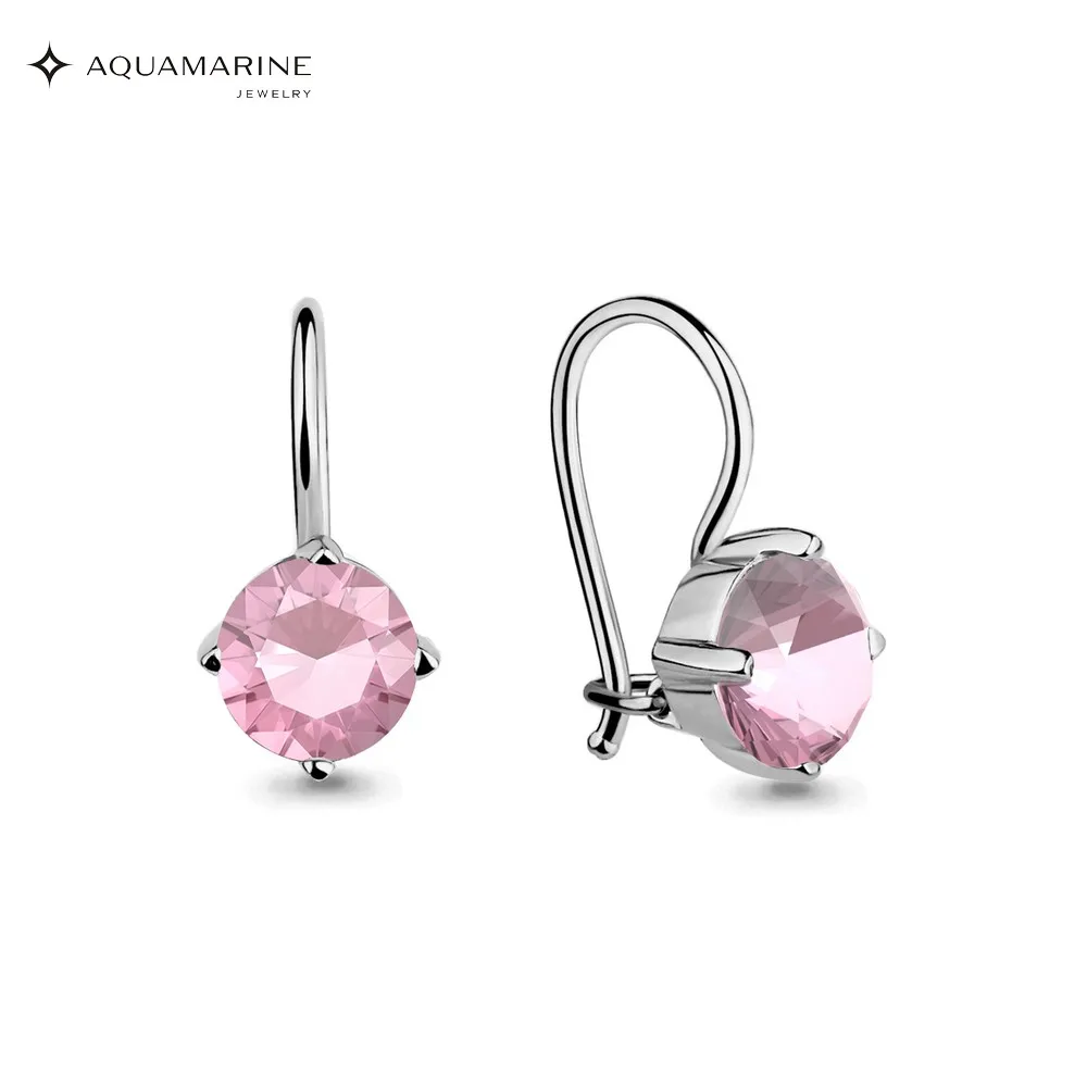 Детские серьги AQUAMARINE с искуственными вставкми Серебро 925 пробы|Серьги-гвоздики| |