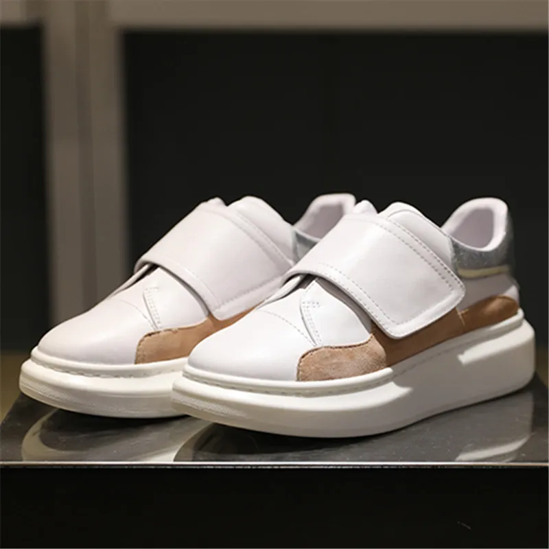 Обувь на липучках Женская обувь, белый цвет; Zapatos De Mujer; женская обувь на платформе обувь на плоской подошве из натуральной кожи кожаные кроссовки модные кроссовки Для женщин
