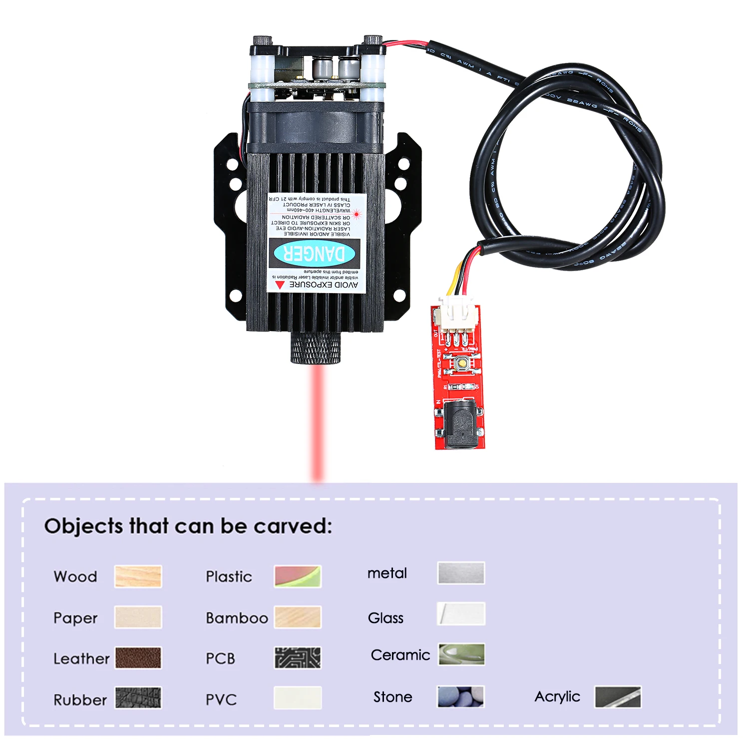 Лазерная головка 20 Вт лазерный модуль с сине фиолетосветильник лазерные детали