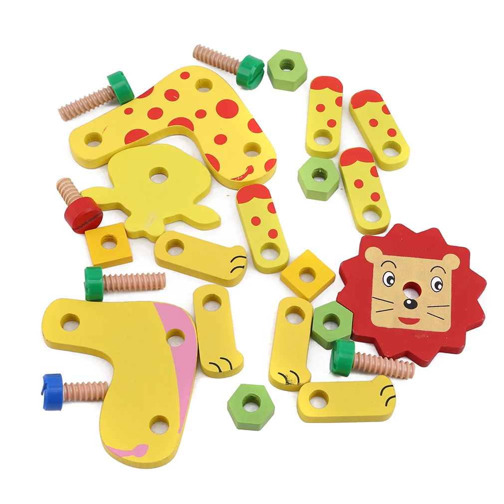 

children wooden toys disassembly animal combination toys early education nut assembly combination toys children's gifts