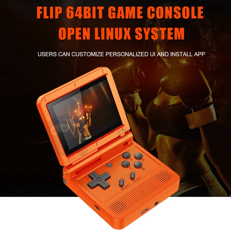 

Powkiddy V90 Portable 3-Inch IPS Sn Flip 3D Game Console Dual Open System 15 Simulators 16G PS1 Kids Gift