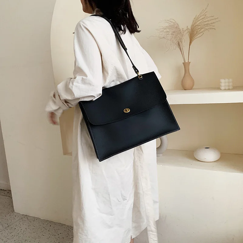 Модные женские сумки однотонные Большие на плечо Повседневные Классические