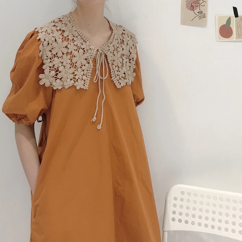 

Asymmetric Cotton Fake Collar Shawl Hollow Out Knit Floral Lace Scarf Necklace N7MF