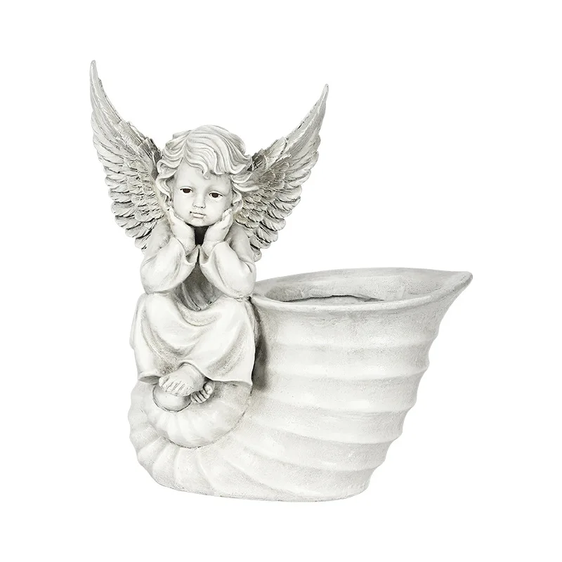 

European Style Courtyard Angel Flowerpot Creative Home Garden Landscape Decoration Balcony Flower Jar Resin Crafts Sculpture