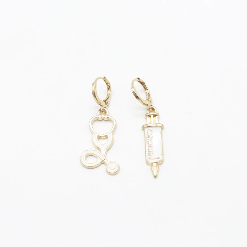 Новая медсестра серьги с знаком медицины стетоскопом шприцы унисекс шляпой