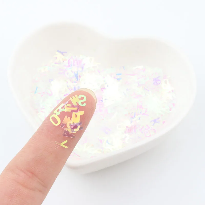 Ультратонкие Блестки для ногтей в форме букв 4 мм блестки лазерные экологически