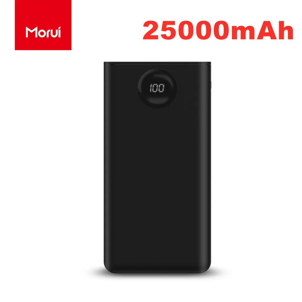 MORUI 25000mAh power Bank PL25 большая емкость mi ni Мобильный Внешний аккумулятор с светодиодный цифровым дисплеем для Iphone Xiaomi mi
