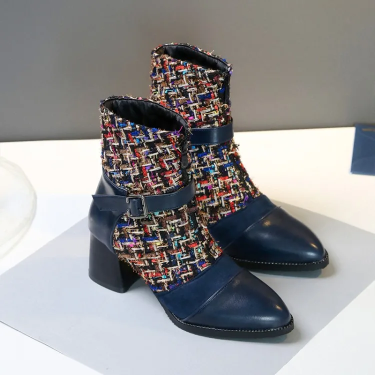 Женские ботинки на молнии спереди с пряжкой размеры до 11-17 | Обувь