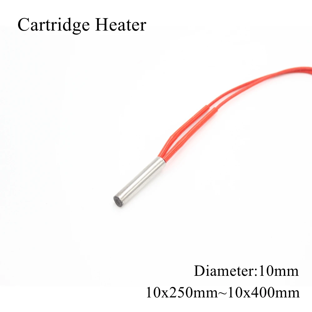 Керамический картридж нагревательной трубки для 3D-принтера, 10x250 мм, 10x300 мм, 10x350 мм, 12 В, 24 В, 400 В, 110 В, 10 мм, 50 Вт, 220 Вт, 100 Вт