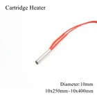 Керамический картридж нагревательной трубки для 3D-принтера, 10x250 мм, 10x300 мм, 10x350 мм, 12 В, 24 В, 400 В, 110 В, 10 мм, 50 Вт, 220 Вт, 100 Вт