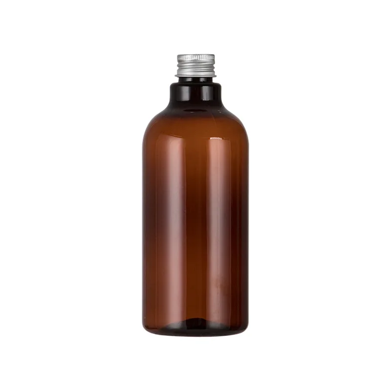 

10pcs 500ml blue wite clear Cosmetic Bottle With Gold Silver Aluminum Screw Cap Shower Gel Container Oil Plastic Bottles
