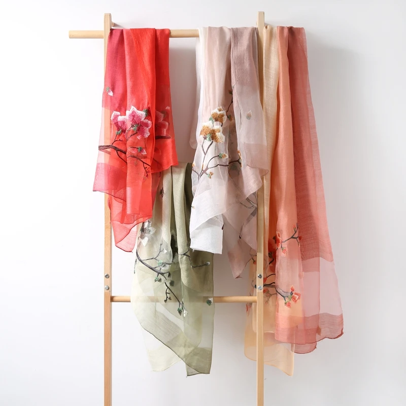 

Embroidered Women Shawls Wraps Lady Travel Pashmina High Quality Winter Neck Scarves