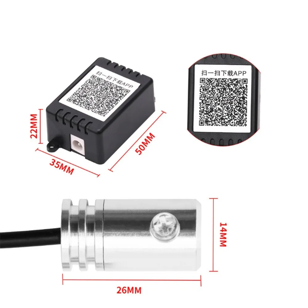 

Car Atmosphere Light LED Strip Light Muti-color Sound-activated RGB Lamp Ribbon Flexible with Bluetooth Remote Auto Accessories