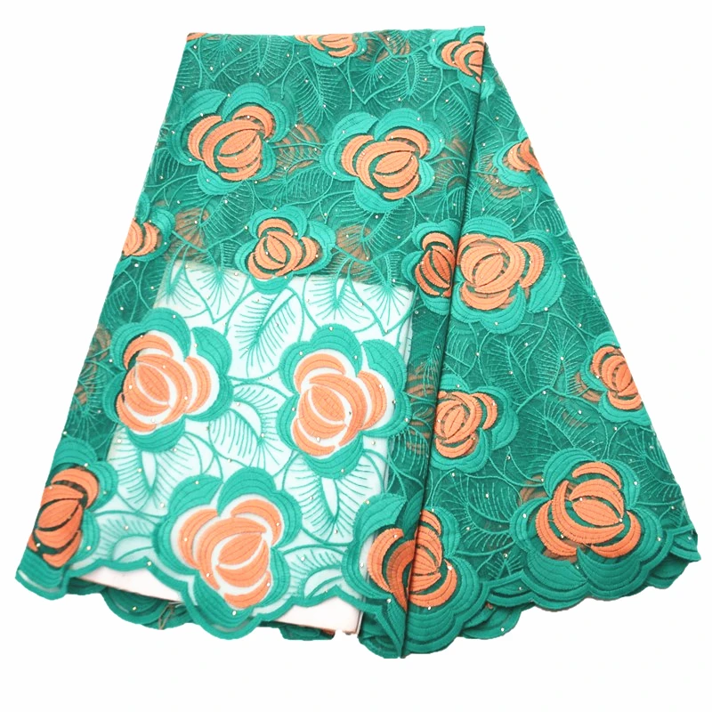 

latest nigerian african lace fabric embroidered tulle lace fabric with stones new lace tissu for dress