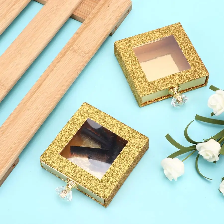 Набор для макияжа 2 шт. накладные ресницы чехол хранения окошко квадрата ящик