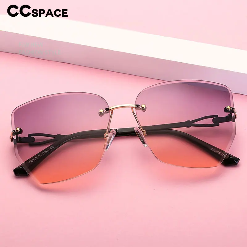 49093 роскошные солнцезащитные очки без оправы со стразами для мужчин и женщин