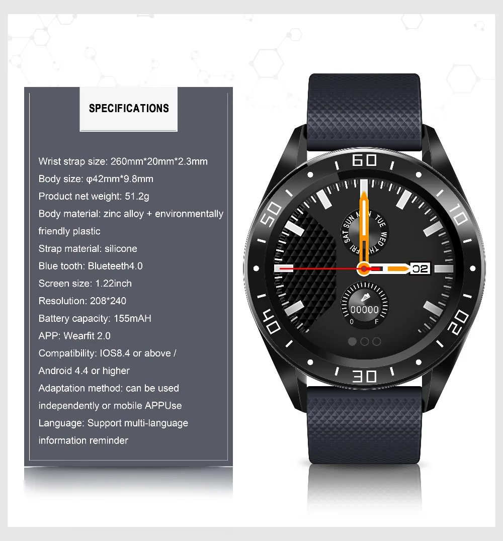 Wearpai GT105 фитнес-трекер Смарт-часы для мужчин, погода, шагомер, водонепроницаемый трекер активности, Все совместимые умные часы