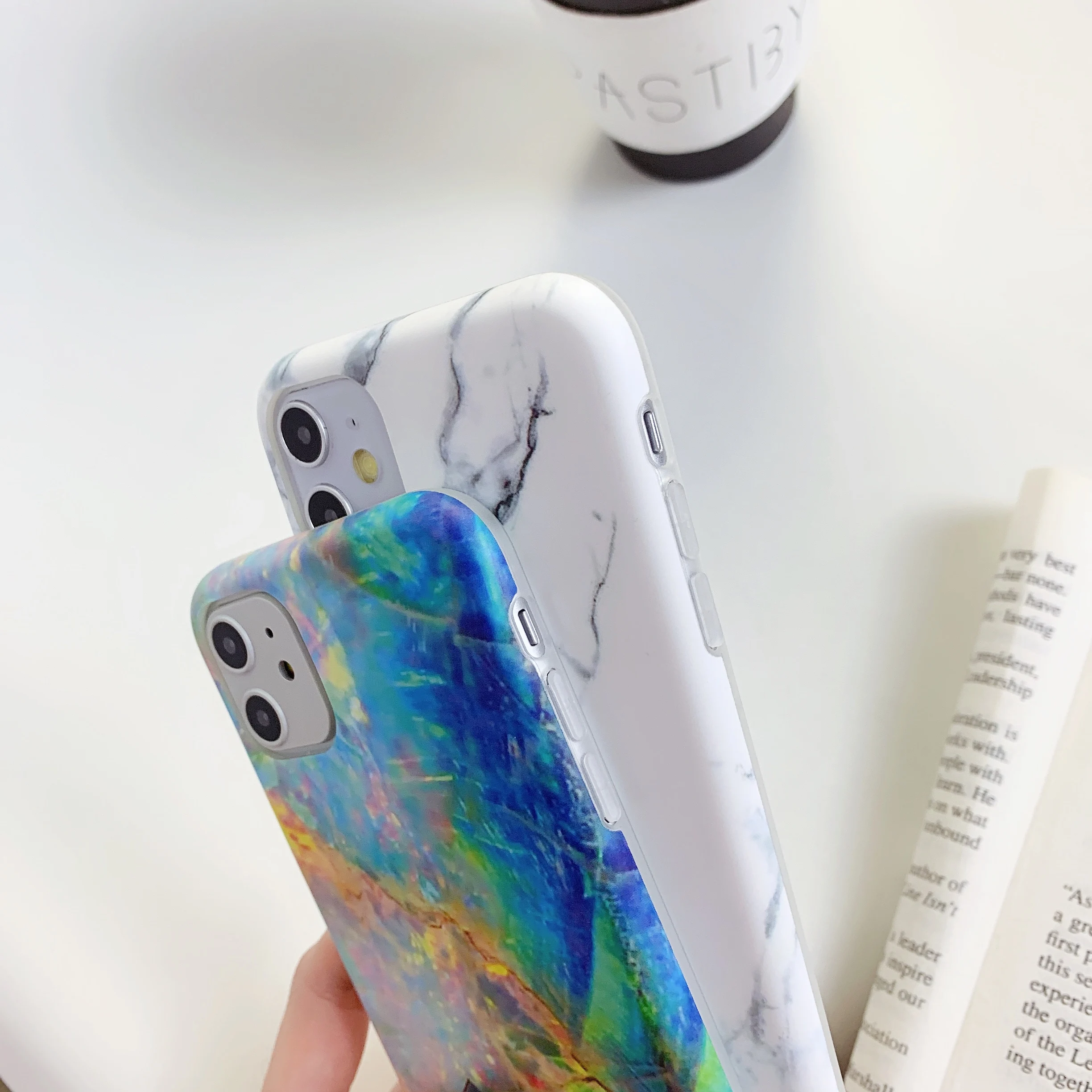 Для IPhone 11 Pro Max XR XS 6 6S 7 8 Plus X Глянцевая потрескавшаяся мраморная мягкая IMD