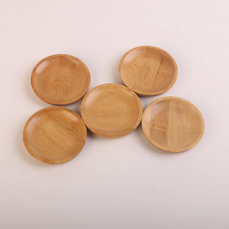 

Wooden Bamboo Sauce Sushi Dishes Small Mini Round Plates Seasoning Bowl Kitchen Tools