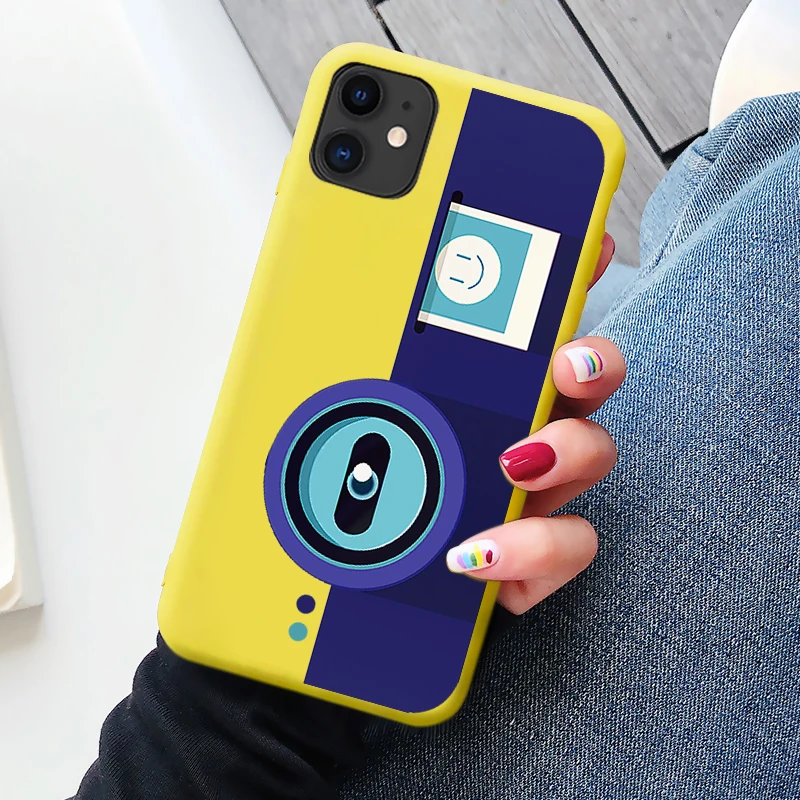

Cartoon Camera Phone Cases For iPhone SE2020 7 8 Plus 6s Xs Max XR X soft Silicone Back cute Cover Case For iPhone 12 11 Pro max