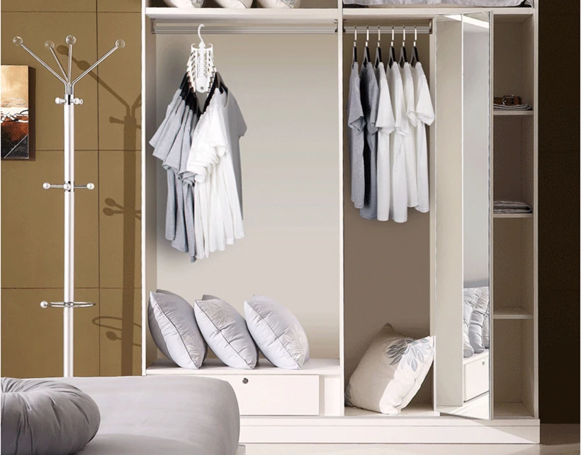 Advanced Design Save Space Hanger Cabinet Clothes Organizer Foldable Windproof Rotatable Household Hook Tie Storage Strong