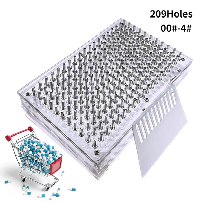 

209-hole Medicinal Powder Manual Mortar Food Grade Tool ABS Board Capsule Capsule Dispenser Fast Filling Machine