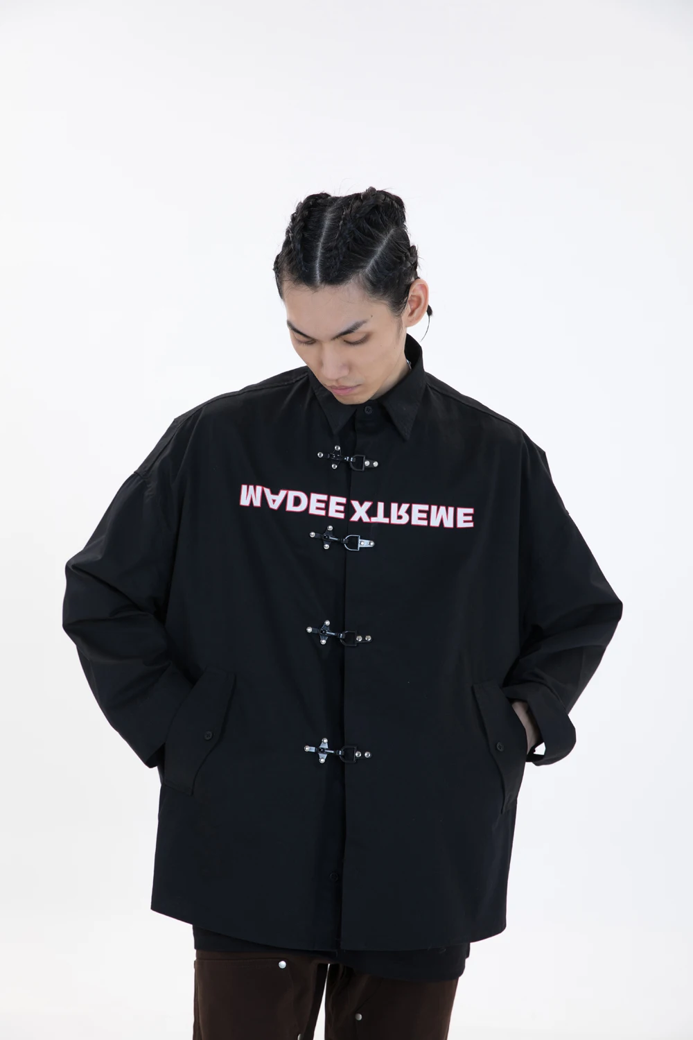 

Horn button designer shirts mens clothing 2021 streetwear mens long sleeve shirt oversized shirt ME-L213