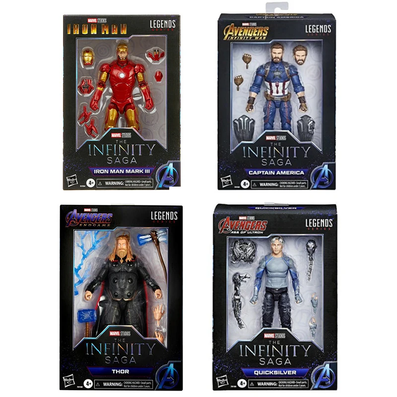 

15cm Hasbro Marvel Legends Thor Captain America Iron Man Quicksilver PVC Action Figure Collection Model Toys Gift For Children