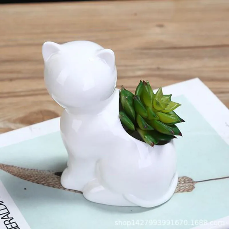 Fleshy Ceramic Flower Pot Lazy Cat Plant Flowerpot Crafts and Arts Office Desktop Ornaments Home Garden Decoration | Дом и сад