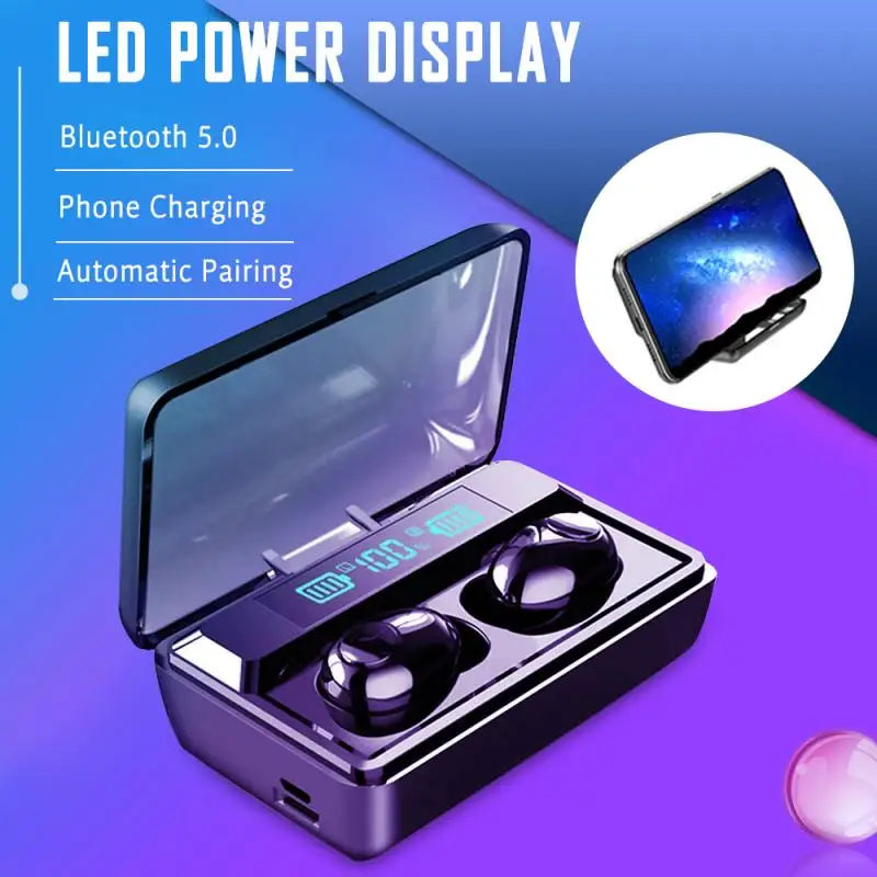 TWS наушники с зарядным футляром 3500 мАч Bluetooth светодиодный дисплей|Наушники и