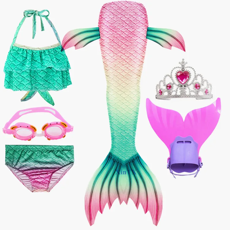 Купальный костюм для девочек с хвостом Русалочки купальный моноластами и