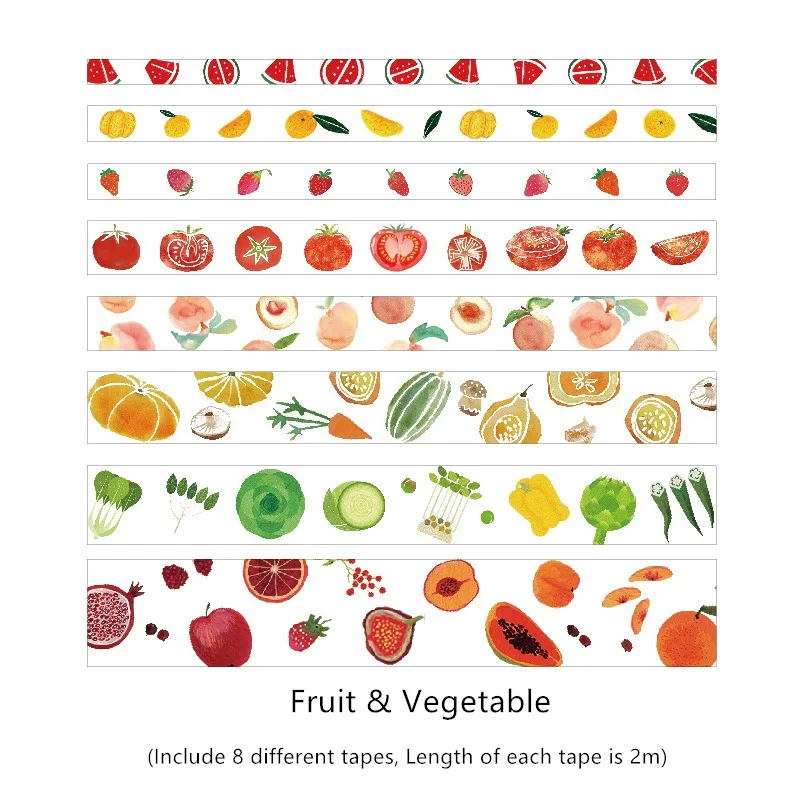 8 шт хотите съесть еду васи лента овощи фрукты печенье животных маскирующие