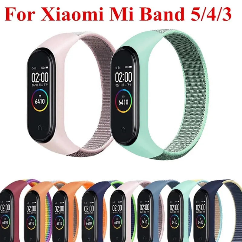 

Strap for mi band 4 3 Breathable Sports Loop watchband nylon belt for xiaomi 6 5 mi band 6 5 strap Bracelet on Mi Band 4 3 Strap